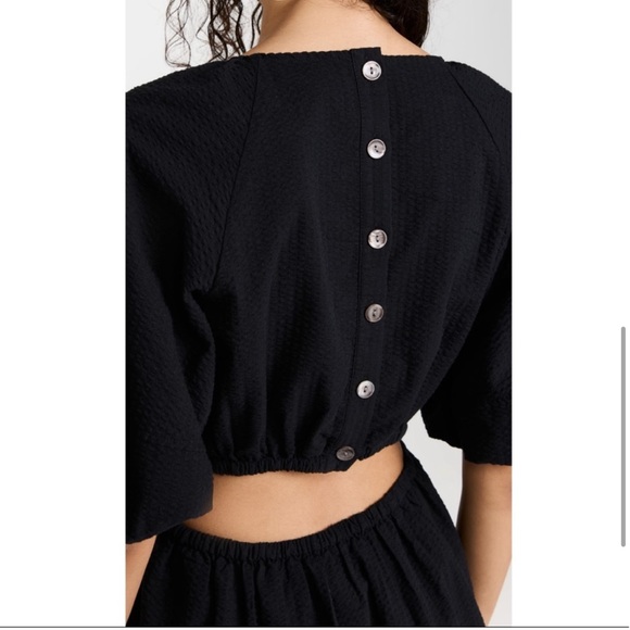 Madewell Seersucker Puff Sleeve Cutout Mini Dress - Picture 9 of 13